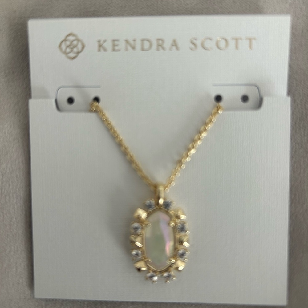 Kendra Scott Gold Necklace with Iridescent Pendant